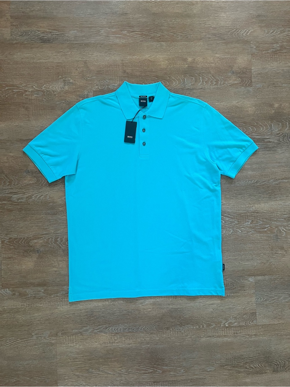 BOSS Hugo Boss Ferrara Pima Cotton Polo Turquoise NWT | Large